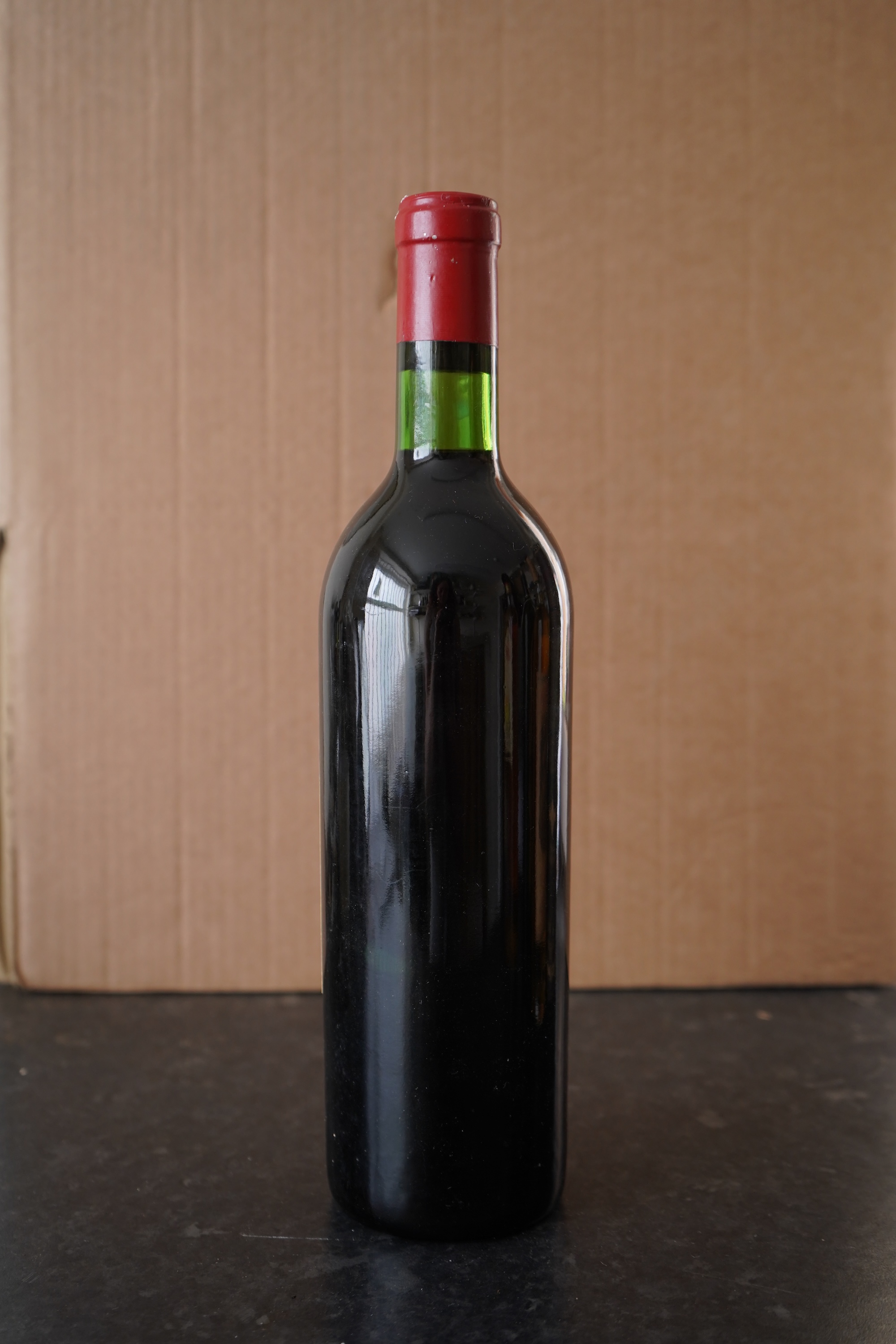 A bottle of 1968 Chateau Figeac St. Emilion